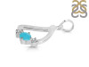Turquoise & White Topaz Alphabet D Pendant TRQ-RDA-56.