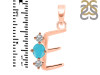 Turquoise & White Topaz Alphabet E Pendant TRQ-RDA-57.