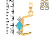 Turquoise & White Topaz Alphabet E Pendant TRQ-RDA-57.