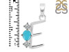 Turquoise & White Topaz Alphabet E Pendant TRQ-RDA-57.