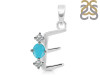 Turquoise & White Topaz Alphabet E Pendant TRQ-RDA-57.