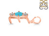 Turquoise & White Topaz Alphabet E Pendant TRQ-RDA-57.