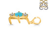 Turquoise & White Topaz Alphabet E Pendant TRQ-RDA-57.