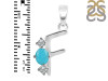 Turquoise & White Topaz Alphabet F Pendant TRQ-RDA-58.