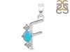 Turquoise & White Topaz Alphabet F Pendant TRQ-RDA-58.
