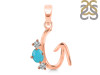 Turquoise & White Topaz Alphabet G Pendant TRQ-RDA-59.