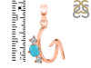 Turquoise & White Topaz Alphabet G Pendant TRQ-RDA-59.