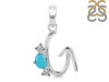 Turquoise & White Topaz Alphabet G Pendant TRQ-RDA-59.