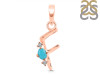 Turquoise & White Topaz Alphabet F Pendant TRQ-RDA-6.