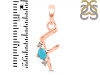 Turquoise & White Topaz Alphabet F Pendant TRQ-RDA-6.