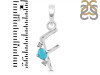 Turquoise & White Topaz Alphabet F Pendant TRQ-RDA-6.