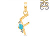 Turquoise & White Topaz Alphabet F Pendant TRQ-RDA-6.