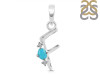 Turquoise & White Topaz Alphabet F Pendant TRQ-RDA-6.