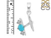 Turquoise & White Topaz Alphabet H Pendant TRQ-RDA-60.