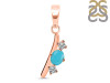 Turquoise & White Topaz Alphabet I Pendant TRQ-RDA-61.