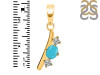 Turquoise & White Topaz Alphabet I Pendant TRQ-RDA-61.