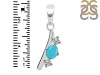 Turquoise & White Topaz Alphabet I Pendant TRQ-RDA-61.