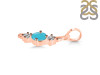 Turquoise & White Topaz Alphabet I Pendant TRQ-RDA-61.