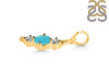 Turquoise & White Topaz Alphabet I Pendant TRQ-RDA-61.