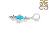 Turquoise & White Topaz Alphabet I Pendant TRQ-RDA-61.