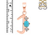Turquoise & White Topaz Alphabet J Pendant TRQ-RDA-62.