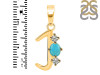 Turquoise & White Topaz Alphabet J Pendant TRQ-RDA-62.