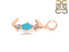 Turquoise & White Topaz Alphabet J Pendant TRQ-RDA-62.