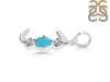 Turquoise & White Topaz Alphabet J Pendant TRQ-RDA-62.