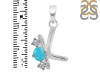 Turquoise & White Topaz Alphabet K Pendant TRQ-RDA-63.