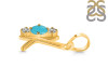 Turquoise & White Topaz Alphabet K Pendant TRQ-RDA-63.