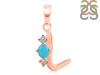 Turquoise & White Topaz Alphabet L Pendant TRQ-RDA-64.