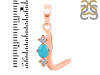Turquoise & White Topaz Alphabet L Pendant TRQ-RDA-64.
