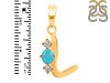 Turquoise & White Topaz Alphabet L Pendant TRQ-RDA-64.