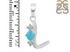 Turquoise & White Topaz Alphabet L Pendant TRQ-RDA-64.