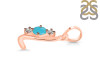 Turquoise & White Topaz Alphabet L Pendant TRQ-RDA-64.