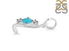 Turquoise & White Topaz Alphabet L Pendant TRQ-RDA-64.