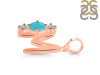 Turquoise & White Topaz Alphabet M Pendant TRQ-RDA-65.
