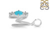 Turquoise & White Topaz Alphabet M Pendant TRQ-RDA-65.