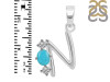 Turquoise & White Topaz Alphabet N Pendant TRQ-RDA-66.