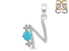 Turquoise & White Topaz Alphabet N Pendant TRQ-RDA-66.