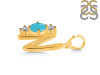Turquoise & White Topaz Alphabet N Pendant TRQ-RDA-66.