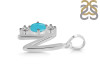 Turquoise & White Topaz Alphabet N Pendant TRQ-RDA-66.