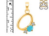 Turquoise & White Topaz Alphabet O Pendant TRQ-RDA-67.