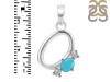 Turquoise & White Topaz Alphabet O Pendant TRQ-RDA-67.