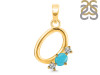 Turquoise & White Topaz Alphabet O Pendant TRQ-RDA-67.