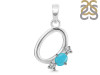 Turquoise & White Topaz Alphabet O Pendant TRQ-RDA-67.