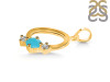 Turquoise & White Topaz Alphabet O Pendant TRQ-RDA-67.