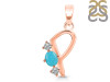 Turquoise & White Topaz Alphabet P Pendant TRQ-RDA-68.