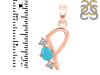 Turquoise & White Topaz Alphabet P Pendant TRQ-RDA-68.