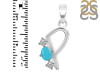 Turquoise & White Topaz Alphabet P Pendant TRQ-RDA-68.